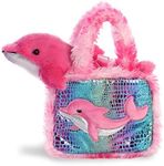 Aurora World Pet Carrier Plush Toy Animal, Fancy Pals Dolphin