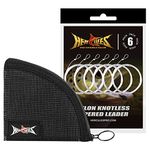 HERCULES Pre-Tied Loop Fly Fishing Leader 6 Pack with Tapered Leader Wallet, 9FT - 3X 4X 5X