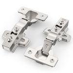 Chibery 10 Pack 丨 105° Full Overlay Soft Close Concealed Frameless Cabinet Hinges, Satin Nickel, Stop at Will 45-105 Degree, Self Closing, 3D Adjustment, Clip On, Stainless Steel for Home Office