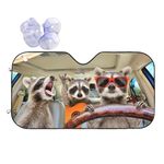 Begarm Three Funny Raccoons Animals Windshield Sun Shade for Car SUV Truck(51"" X 27.5"") Front Window Sun Shade Visor Shield Cover (Upgrade Hardened)