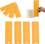 Rabbonix Plastic Tall Cake Scraper Cutter Tool for Icing and Decoration | Yellow | 04 Pcs