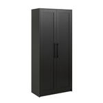 Prepac Elite Premium Home Storage Cabinet with Doors and Shelves, Black Storage Cabinet, Bathroom Cabinet, Pantry Cabinet with 5 Shelves 16" D x 32" W x 72" H, BSCR-1901-1