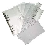 Binder Index PP & Paper Dividers for 8.5 inch/6 inch A5/A6 6-Holes Cover Ring Binder (Clear Cover All in Set, A6/17cm*10cm/6 Inch)