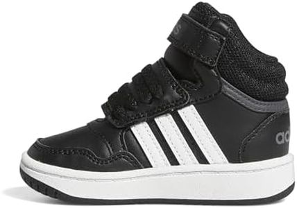 adidas Hoops 3.0 Basketball Shoe, Core Black/White/Grey, 5 US Unisex Big Kid