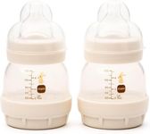 MAM Easy Start Anti-Colic Baby Bottles | 2 Pack (2 x 130ml) | Self-Sterlising Baby Milk Bottle | Slow Flow MAM Teat Size 1 | Newborn Essentials | Unisex | (Various Designs)