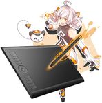 GAOMON M10K 10 x 6.25 inches Graphic Drawing Tablet 8192 Levels of Pressure Digital Pen Tablet with Battery-Free Stylus