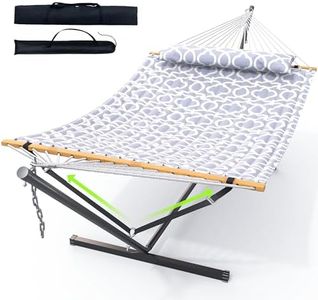 ANAGOO Double Hammock with Stand, Heavy Duty Outdoor Hammock for Two, 500 LBS Capacity, Stable Steel Frame with Balance Strap, Easy Tool-Free Assembly for Patio, Garden, Backyard & Beach,Round Gray