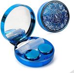 ofone Contact Lens Case, Bling Constellations Contact Cases with Tweezers Remover Tool Mirror Solution Bottle Contact Lenses Storage Container Kit for Travel (Blue)