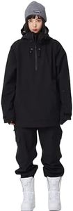 RIUIYELE Women's Ski Suit Outdoor Sports Snowboarding Jacket and Pants Waterproof Snowsuit Snow Suit Black XL