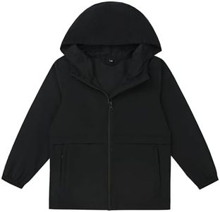 EIGIOO Boys Girls Windbreaker Hooded Jacket Lightweight Packable Rain Coat