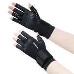 Dr.Welland Medical Arthritis Gloves with Strap, Best Open Finger Glove Hand Wrist Support for Rheumatoid Arthritis