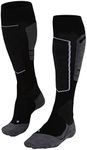 FALKE Women's SK4 Advanced Ski Socks, Knee High, Light Cushion, Winter Athletic, Breathable Quick Dry, Merino Wool, Black (Black-Mix 3010), 5-6, 1 Pair