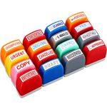 Crtiin 16 Pcs Office Stamp Set Message Self Inking Rubber Stamp Set for Office Stamps Completed Faxed Scanned Stamps for Office Message Supplies