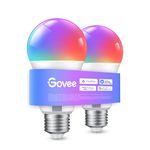 Govee RGBWW Smart Bulb E27, Work with SmartThings, Matter, Alexa and Google Assistant, WiFi Alexa Light Bulbs E27, 9W, 800LM, Music Sync, 16 Million Colors, 54 Scenes, 2 Packs