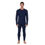 Cuddl Duds Mens Thermal Underwear - Heavyweight Base Layer 2-Piece Set - Cozy Moisture-Wicking Long Johns - Winter Clothing, Peacoat Navy, Large