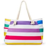 KALIDI Large Beach Bags for Women with Zip Waterproof Beach Bag Summer Holiday Essentials Travel Tote Bag with Pockets for Women Ladies Pool Gym Shopping