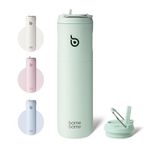 Insulated Water Bottle 24 Oz With Straws