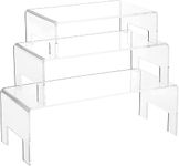 MONSSIVE Clear Acrylic Display Riser Rack Stand for Collectible Figures, Retail Merchandise, & Desserts Clear Acrylic Riser Display Stand For Cupcakes