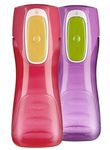 Contigo AUTOSEAL Trekker Kids Water Bottles, 14 oz, Cherry Blossom & Amethyst, 2-Pack