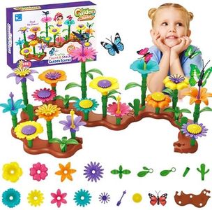 144 Pcs Flower Garden Building Toys, Kids Flower Building Toy Set for 3 to 8 Year Old Boy Girl, Creative Play Beautiful Garden Educational Stem Toddler Toys - Ideal Christmas & Birthday Gift