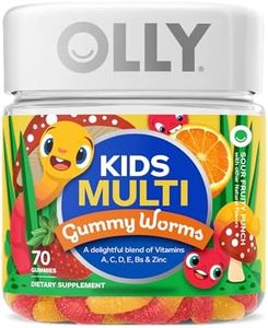 OLLY Kids Multivitamin Gummy Worms, Overall Health and Immune Support, Vitamins and Minerals A, C, D, E, Bs and Zinc, Chewable Supplement, Sour Fruit Punch, 45 Day Supply (70 Count)