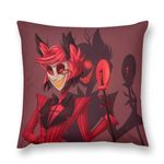 18x18 Inch Hazbin Anime Hotel Alastor Pillowcase Sofa Cushion Case Home Decorative Throw Pillow Cover for Couch Bedroom