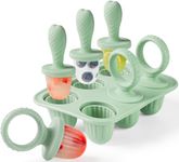 JRISBO Silicone Ice Lolly Mould for Baby, 6X 17ml Mini Ice Lollies Moulds with Teething Sticks for Kids Little Hands, BPA Free Safe Toddler Design Children Small Popsicle Mold