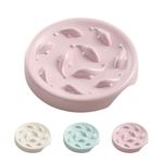 Cat Slow Feeder Food Bowl - Melamine Slow Feeding Cat Bowls Anti Vomiting - Fun Interactive Cat Puzzle Feeder Dish Healthy Eating Diet - Small Cat Plate Maze Design - Dishwasher Safe - 6.1''W x 1.2''H
