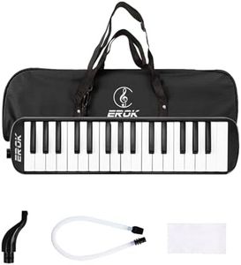 32 Keys Melodica Keyboard Instrument Air Piano Soprano Harmonica with Carrying Bag for Beginners Adults Gift Black
