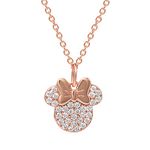 Peers Hardy Minnie Mouse Rose Gold Silver Plated Brass CZ Stone Set Necklace CF01055PZWL-Q.PH