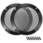 sourcing map 2pcs 8" Speaker Grill Mesh Decorative Circle Woofer Guard Protector Cover Audio Accessories Black