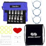 ChiaoGoo Knitting Needles Interchangeable Twist Shorties Blue Lace 2 and 3-Inch Large Needle Set Bundle with 1 Artsiga Crafts Project Bag 7230-S