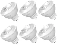 Linkind MR16 LED Bulb Dimmable, GU5.3 Bi-Pin Base 6.5W (70W Equivalent) 3000K Soft White 640lm MR16 Spot Lights, Recessed, Tracking Lights, 12V Low Voltage, 6 Packs