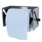 Blue hand Towel Dispenser. Fits Blue Roll. Ideal Van & Workshop. 100% Rustproof. Wall Mount. Grey