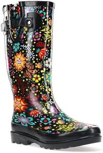 Western Chief Women's Garden Play Rain Boot,Black,7 M US