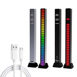 2 Rhythm Light Bar, RGB Sound Reactive LED Light Bar,Sound Control Light,Rhythm Recognition Light RGB Audio LED, 32 Bit Music Pickup Rhythm Light, Voice-Activated RGB Light Bar for Lights