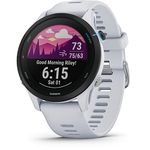 Garmin Forerunner 255 with Music, 46mm GPS running smartwatch, lightweight, music storage, advanced training & insights, safety & tracking features, up to 14 days battery life, Whitestone
