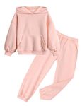 Arshiner Girls Clothing Sets 2 Piece Hoodies Athletic Sweatpant and Sweatshirt Long Sleeve Sweatsuit Pink Tracksuit Sets