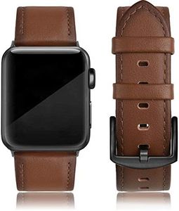 EDIMENS Leather Bands Compatible with Apple Watch 42mm 44mm 45mm Band Men Women, Vintage Genuine Leather Wristband Replacement Band Compatible for Apple iwatch Series 8 7 6 5 4 3 2 1,SE Sports & Edition