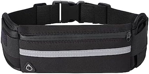 kwmobile Ceinture de Course - Ceinture de Course avec Porte-Bouteille 40 x 10 cm - Sac Banane de Sport réglable avec Poche téléphone Portable - Noir