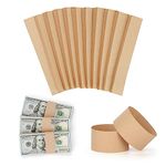 Money Bands 550 Pack Blank Natural Kraft Brown Cash Bands Self Adhesive Currency Straps for Bill Wrappers Cash Organizer