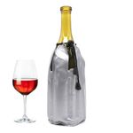 Ice Wine Cooler, Wine Chiller Sleeve Gel Wine Bottle Chill Cooler Ice Pack - Freezer Sleeve- Vodka- Tequila Chiller- Cooler- Carrier (Silver)