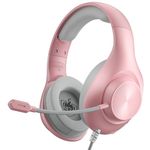 Gaming Headset PS4 Headset, Wired Headset with 7.1 Surround Sound, Gaming Over Ear Headphones with Noise Cancelling Flexible Mic Memory Earmuffs, for PC/PS5/PS4/XboxSeries X/S/Switch (Pink)