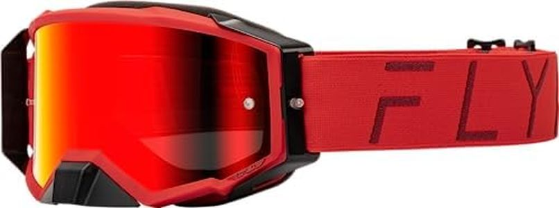 Fly Racing Zone Pro Adult Goggle (Red with Red Mirror/Smoke Lens, Adult)