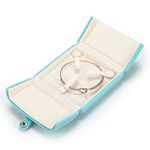 MDLUU Cyan Blue Velvet Bracelet Jewelry Box, Engagement Bangle Holder, Jewelry Case Displays Wristband as Gift for Ceremony, Valentine's Day, Anniversary