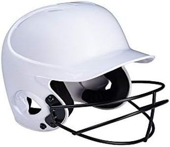 Mizuno MVP Series Solid Youth Batting Helmet with Fastpitch Softball Mask, Youth OSFM, White