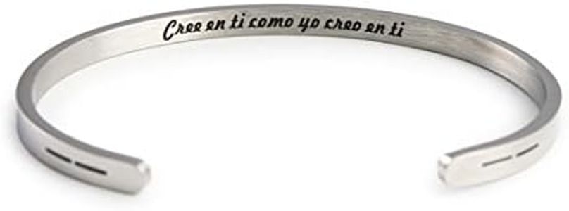 tideflow Brazalete Pulsera Abierta Regalo Original para Mujer Chica Niña. Acero Inoxidable. Frases de motivación, inspiración grabadas en el interior. Ideal Parejas, Amigas, Novias.