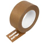 Wild Polar Premium Brown Kraft Framers Tape - Self Adhesive Picture Framing Masking Backing Packaging Paper Tape (48mm x 50m) for Strong Moving House Boxes and Parcel Packing