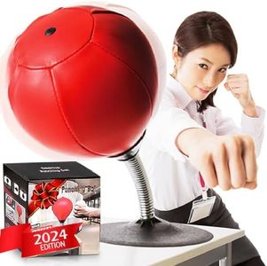 CozyBomB Free Standing Desktop Punching Bag by - Stress Buster Relief with Stand - Boxing Punch Ball with Suction Cup to Reflex Strain and Tension Toys for Boys Father Kids Office Co-Worker