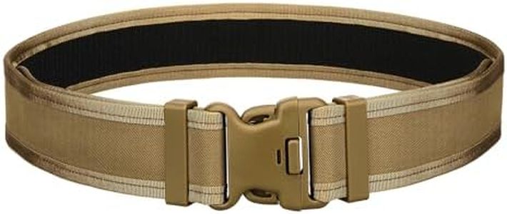 LAKE OF FIRE Nylon Mens Tactical Belt,2" Heavy-Duty Work Belt with Adjustable,Quick Release,Wear-Resistant (Brown)